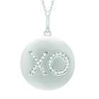 GEMaffair XOXO DIAMOND PENDANT HUGS & KISSES IN 14K WHITE GOLD