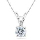   com 1/10 ct.tw Princess Diamond Solitaire Pendant in 14 kt. White Gold