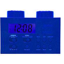 LEGO Brick Alarm Clock Radio   Blue   Digital Blue   