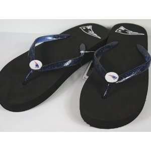  New England Patriots Wedge Flip Flops   Small Sports 