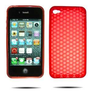 Apple iPhone 4G (Newest Model) Semi Hard Polymer Red Crystal Case (AT 