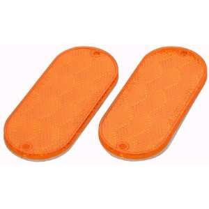Road Shock Amber Oval Stick On Reflectors, 2 Pack  Sports 