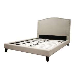  Modern Furniture  Aisling Cream Fabric Platform Bed   King 