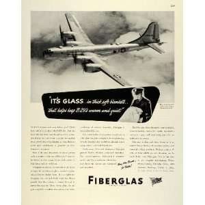 1945 Ad Owens Corning Fiberglas Blankets Boeing B29 Superfortress 