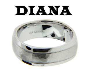 DIANA 11 N7519W WEDDING BAND 18 KARAT W GOLD SIZE10 NEW  