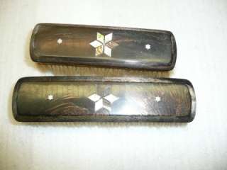 vintage bakelite mother of pearl brush lot old wood ??  