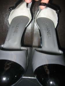 CHANEL Patent Metallic Heel Mary Jane Pumps Shoes 42 12  