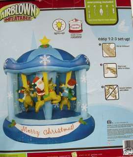 New 6 Giant Lighted Animated Rotating Christmas Carousel Airblown 