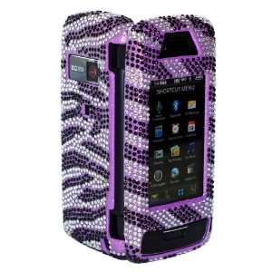  Full Diamond Rhinestones Purple Zebra Design Snap on Hard 