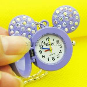 New Mickey mouse Pocket watch necklace pendant 6 color available for 