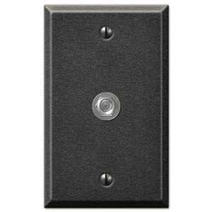   Textured Antique Pewter Steel   1 Cable TV Wallplate