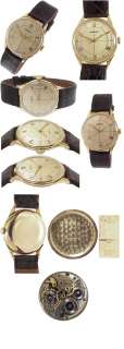 Rare 50s Longines Solid 14K Gold Mans Watch, Scientific Crosshatch 