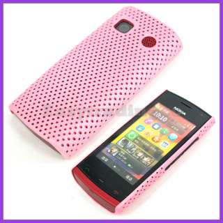 Mesh Hard Back Cover Case for Nokia 500 Pink  