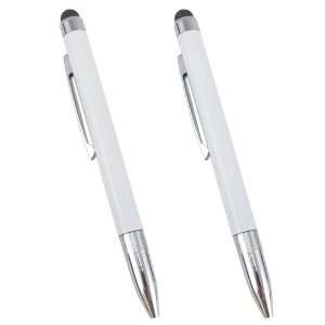  2pc Sliver & White Stylus Ballpoint Pen for iPad, all 