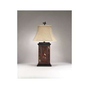    9018 Fly Fishing 32 Hand Painted Burl Table Lamp