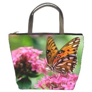   Bucket Bag Handbag Purse Butterfly Fly Animal Flower 