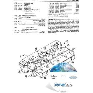    NEW Patent CD for LOCK FOR EGG CARTON COVER 