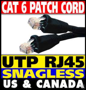 5FT CAT6 Patch Cord UTP RJ45 Snagless Black 5 CAT 6  