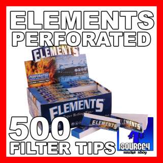 10 packs ELEMENTS PERFORATED ROLLING PAPERS FILTER TIPS {500}  