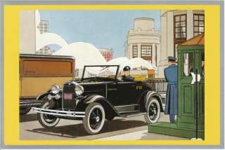 Ford Traffic Police Car 1931 Ad Illustration • Modern Postcard 