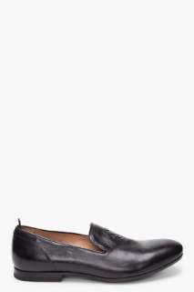 Alexander McQueen black leather loafers for men  