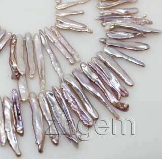 30 40mm natural lavender biwa pearl gem necklace 18  