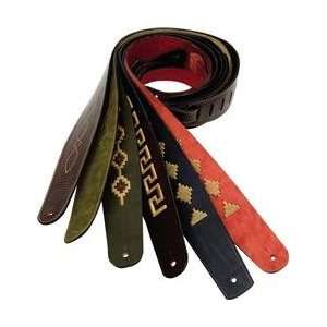   Waves LTH06 Inca Stitch Aged Red Guitar Strap Musical Instruments