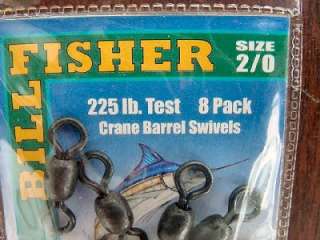 Sea Striker Bill Fisher 2/0 225# Crane Barrel Swivels 8 Pack  