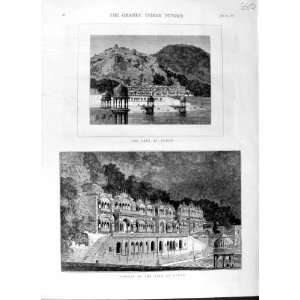   1875 LAKE ULWUR INDIA TEMPLES KING ARCHITECTURE PRINT