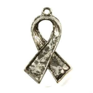  28mm Pewter Awareness Ribbon Charms   Light Antique Finish 
