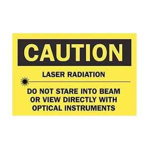 Caution Laser Sign,10 X 14in,bk/yel,eng   BRADY  