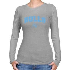  NCAA Buffalo Bulls Ladies Ash Logo Arch Long Sleeve Slim 