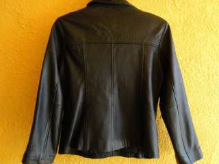 Jones New York Black Leather Coat Size M  
