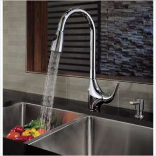 Kraus 18.5 Pull  Out Kitchen Faucet w Single Lever Handle Chrome KPF 