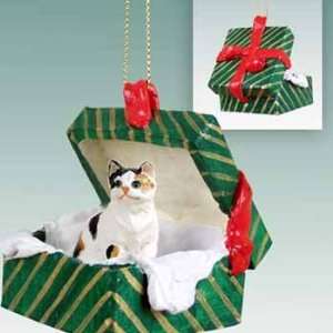  Calico Cat in a Box Christmas Ornament