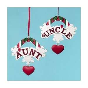  Club Pack of 12 Aunt & Uncle Christmas Ornaments for 