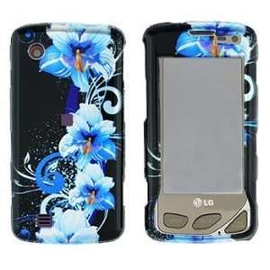 LG Chocolate Touch VX8575 Blue Flower Hard Case Cover Protector (free 