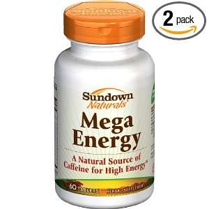  Sundown Mega Energy Herbal Blend Tablets   60ct Bottles 