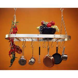 Stainless Steel Pot Rack with Low Profile Frame and Utility Grate 