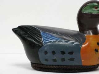 Vintage Ceramic Pottery Duck Bird Decoy Figurine Lint Clothes Brush 