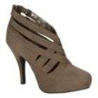 Apostrophe Womens Choppy Cut Out Bootie   Taupe