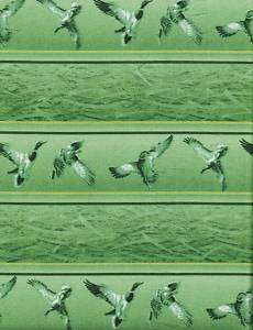 Quilt Quilting Fabric Pride Lakes Duck Stripe Green BTY  