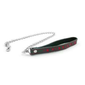  Leather Leash W/red Hearts/chain 24 Health & Personal 