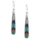 Crystal Mood Crystalmood Red Black Feather Earrings with Sterling 