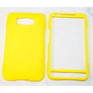  HTC HD2 smartphone Rubberized Hard Case   Yellow Cell 