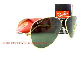 New Ray Ban Sunglasses RB 3025 001 GOLD Aviator 62  