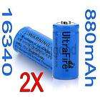 2x ultrafire 16340 cr123a 880mah 3 7v rechargeable li ion