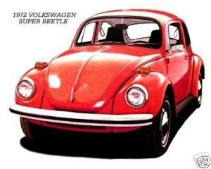 1972 VW SUPER BEETLE (RED) REFRIGERATOR MAGNET  