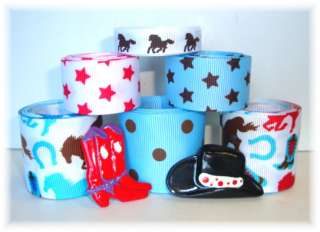 12Y RESINS GIDDY UP COWGIRL HORSE GROSGRAIN RIBBON MIX  