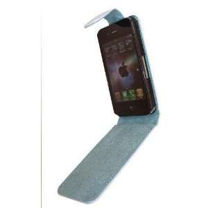  Modern Tech Blue PU Leather iPhone 4 Clip and Flip Case 